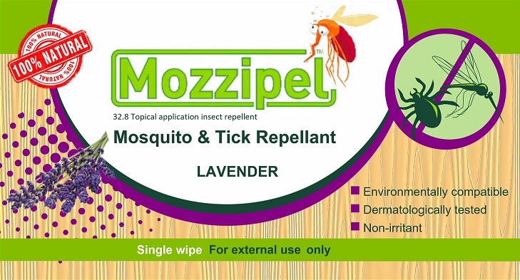 Mozzipel Single Wipes Lavender